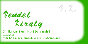 vendel kiraly business card